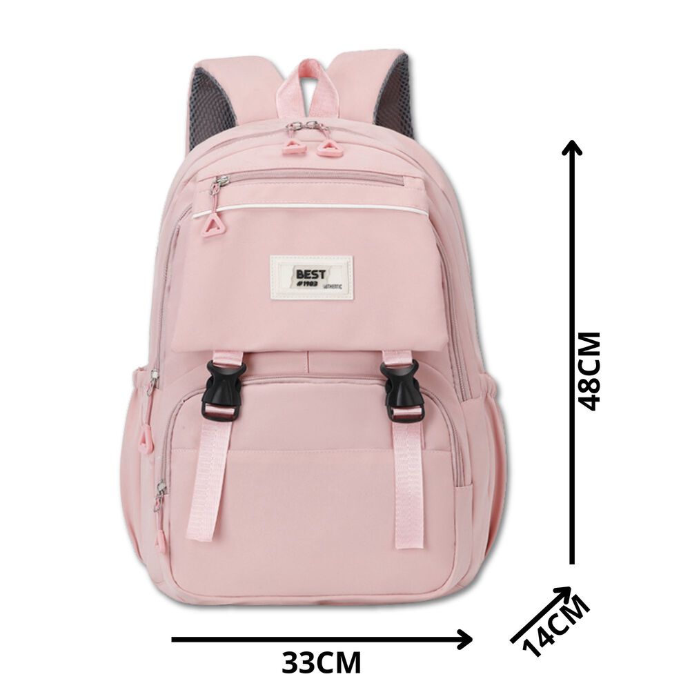 Mochila Bolso Escolar Juvenil Impermeable Dise&ntilde;o Unicolor image number 1.0