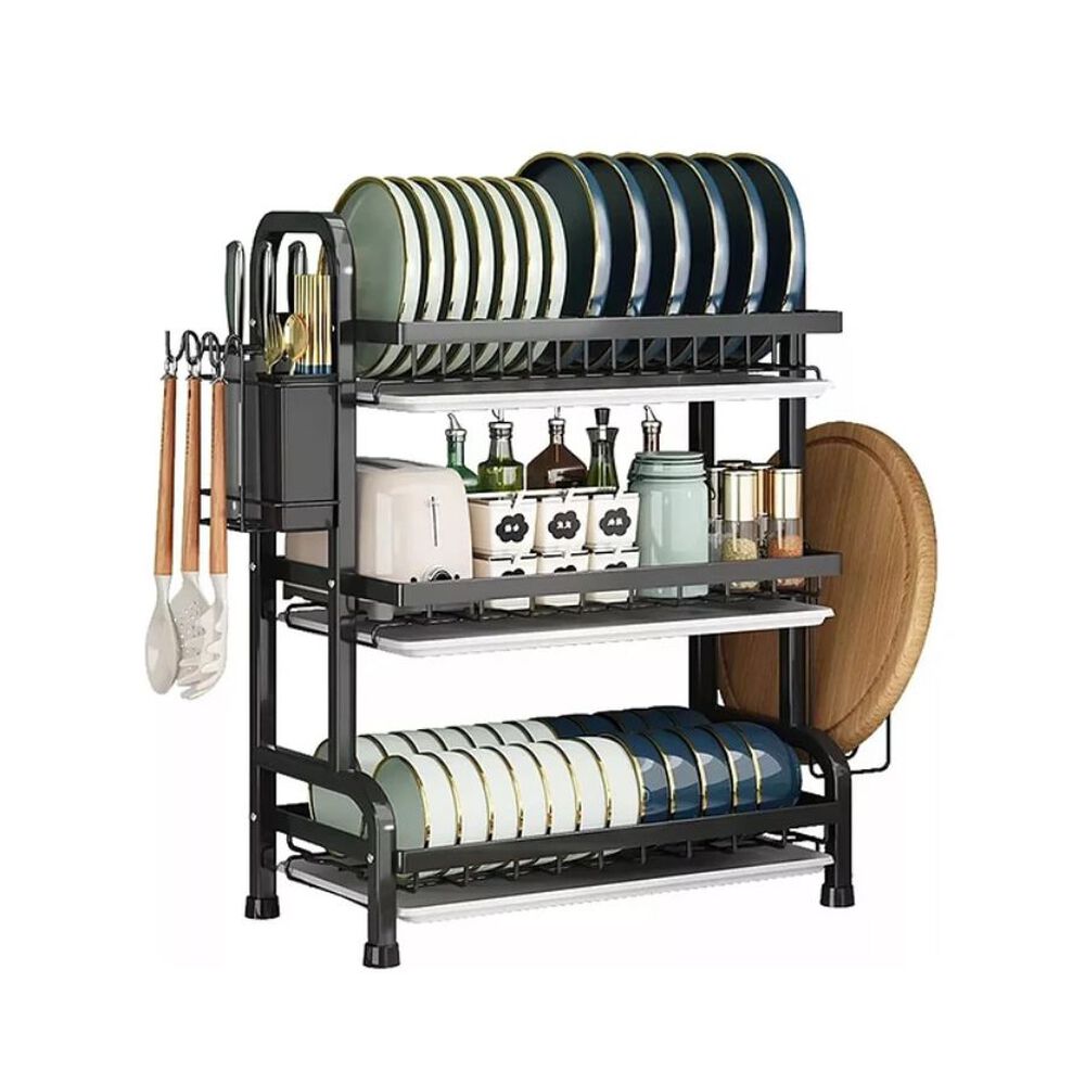 Secador Escurridor De Platos 3 Niveles Acero Inoxidable image number 0.0
