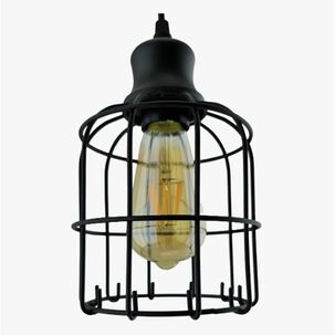 Lampara Jaula De Hierro Colgante + Ampolleta Led Vintage