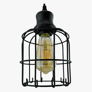 Lampara Jaula De Hierro Colgante + Ampolleta Led Vintage