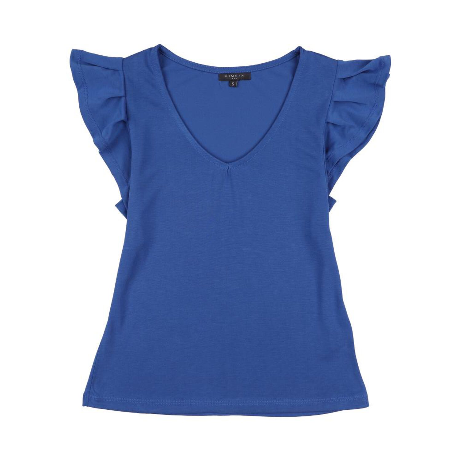Polera Regular Sin Mangas Con Vuelos Cuello V Mujer Kimera image number 0.0