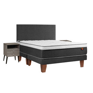 Cama Europea Celta Everest / 2 Plazas / Base Dividida + Set De Maderas