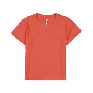 Polera Cropo B&aacute;sica Rib Manga Corta Cuello Redondo Mujer Freedom