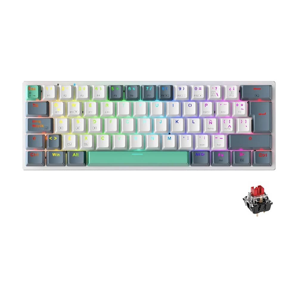 Teclado Mec&aacute;nico Bluetooth Espa&ntilde;ol 60% Gamer K500-b61 image number 0.0