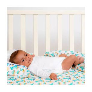 Juego Set De Sabanas Para Cuna Bebe Color Dinosaurio Blanco
