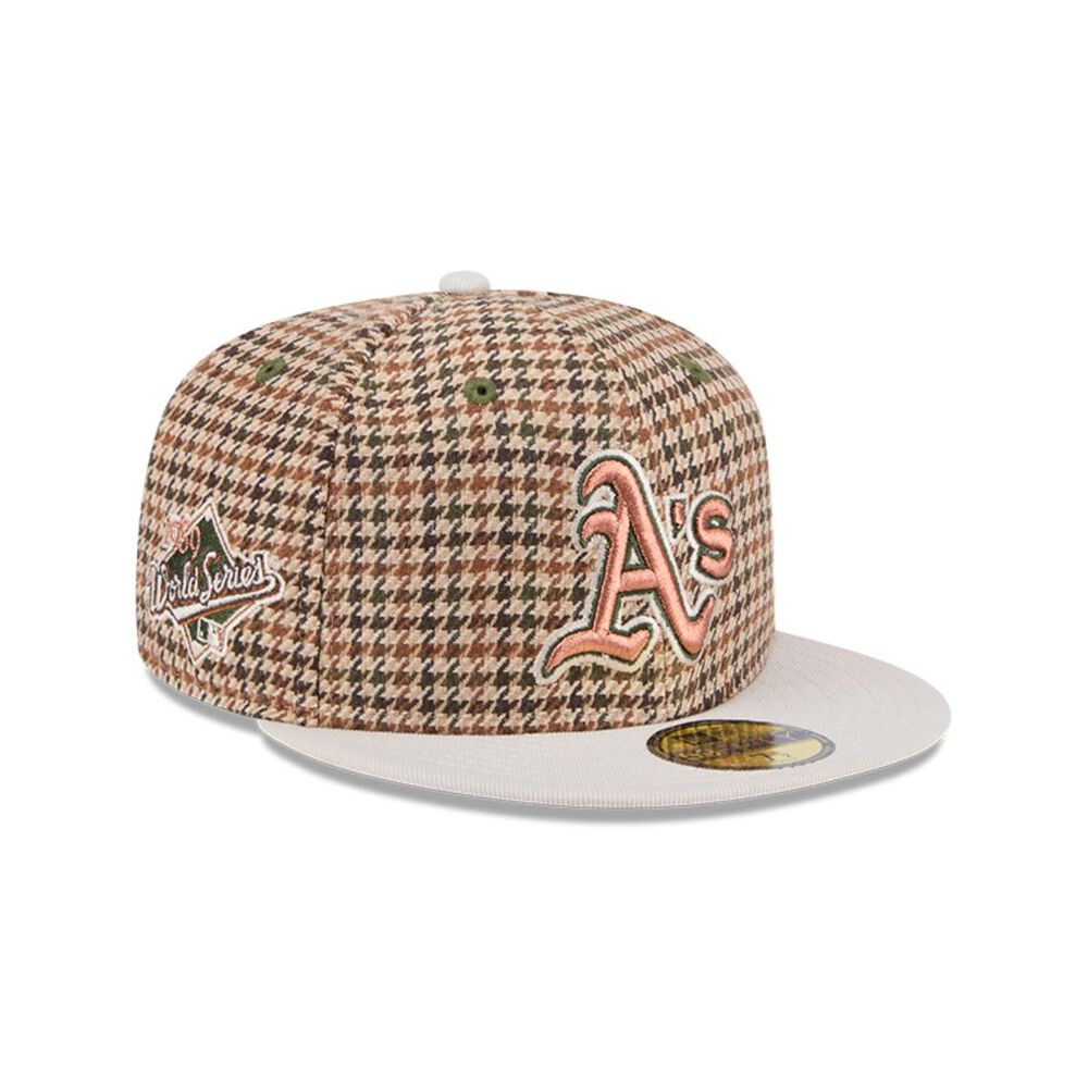 Gorra 59fifty Oakland Athletics Mlb Houndstooh Open Brown image number 0.0