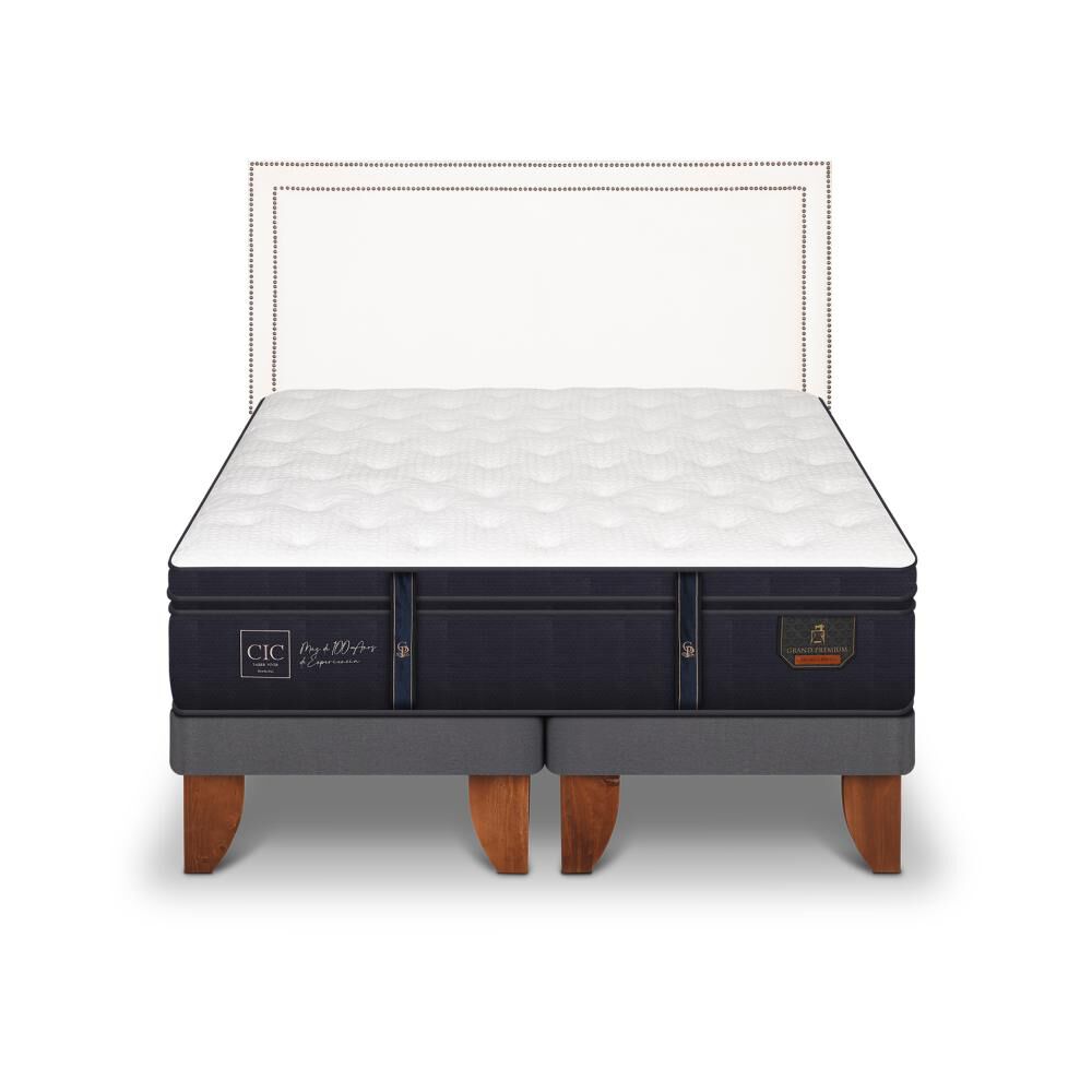 Cama Europea Cic Grand Premium / 2 Plazas / Base Dividida + Respaldo image number 0.0