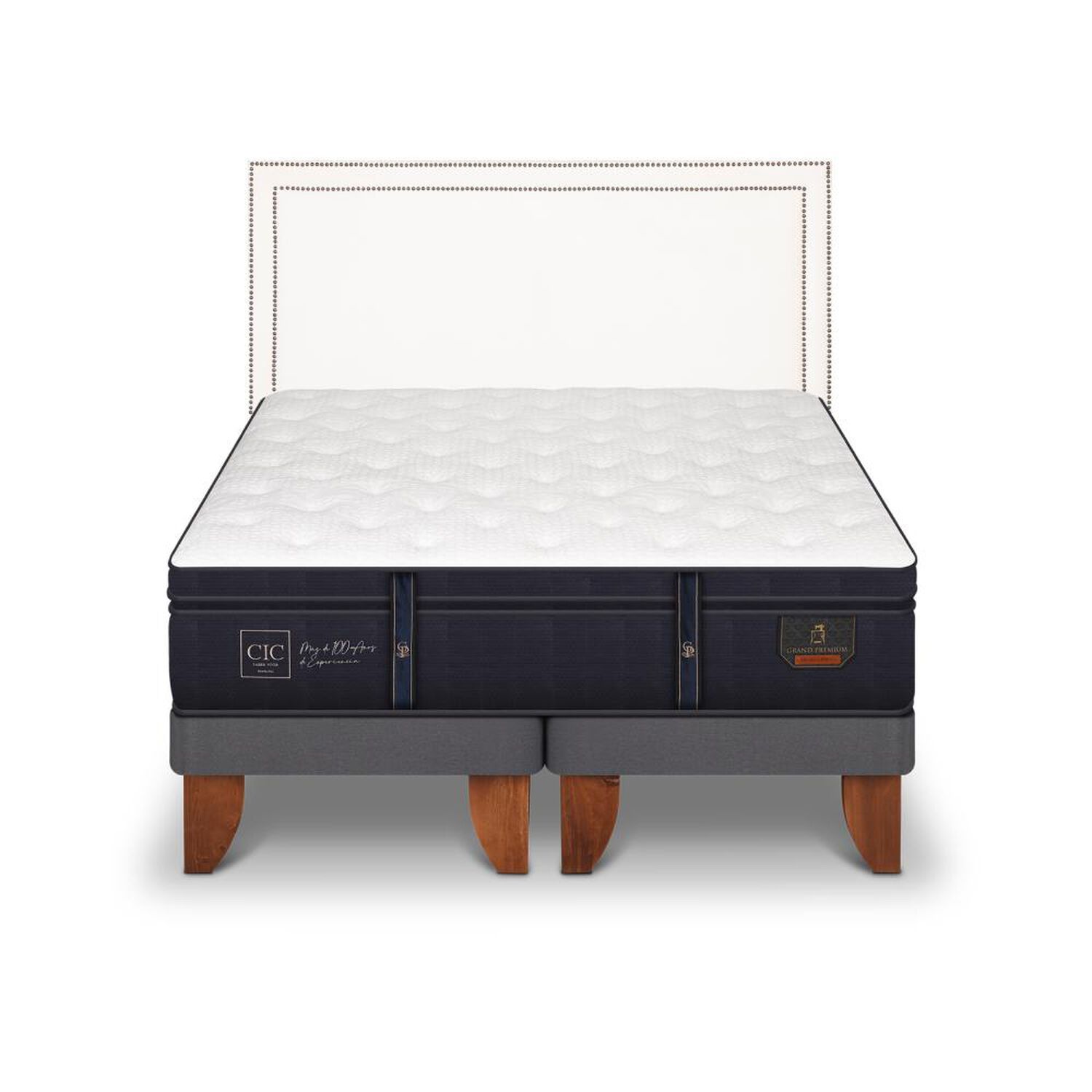 Cama Europea Cic Grand Premium / 2 Plazas / Base Dividida + Respaldo image number 0.0