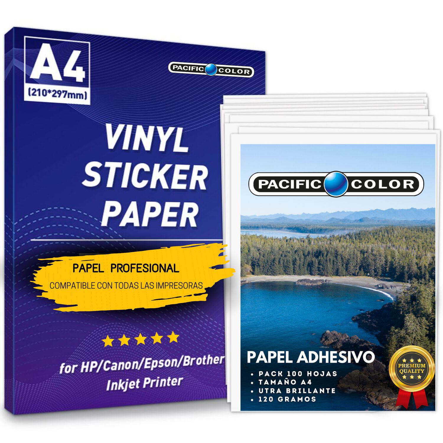 Papel Fotogr&aacute;fico Autoadhesivo 120g Premium A4 Pack 100 Hoja image number 0.0