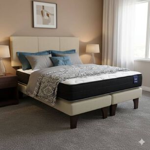 Cama Europea 2 Plazas 190 Respaldo Everest