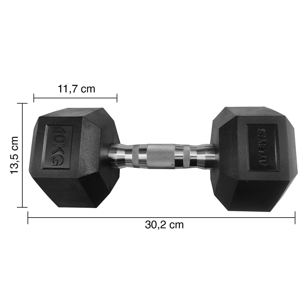 Mancuerna Hexagonal 10 Kg Negro image number 2.0