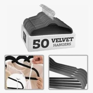 Pack 50 Unid. Colgador Ropa Antideslizante Gancho Terciopelo