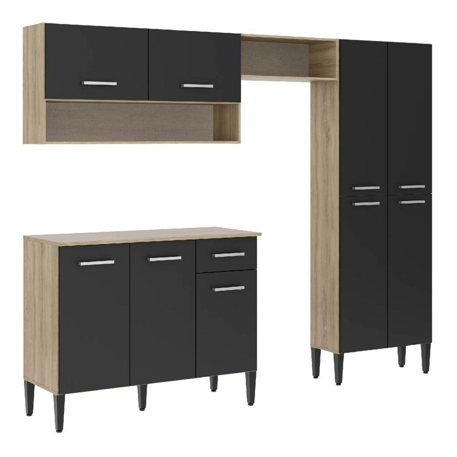 Mueble De Cocina Roca Arizona 4 M&oacute;dulos Blanco-oak image number 0.0