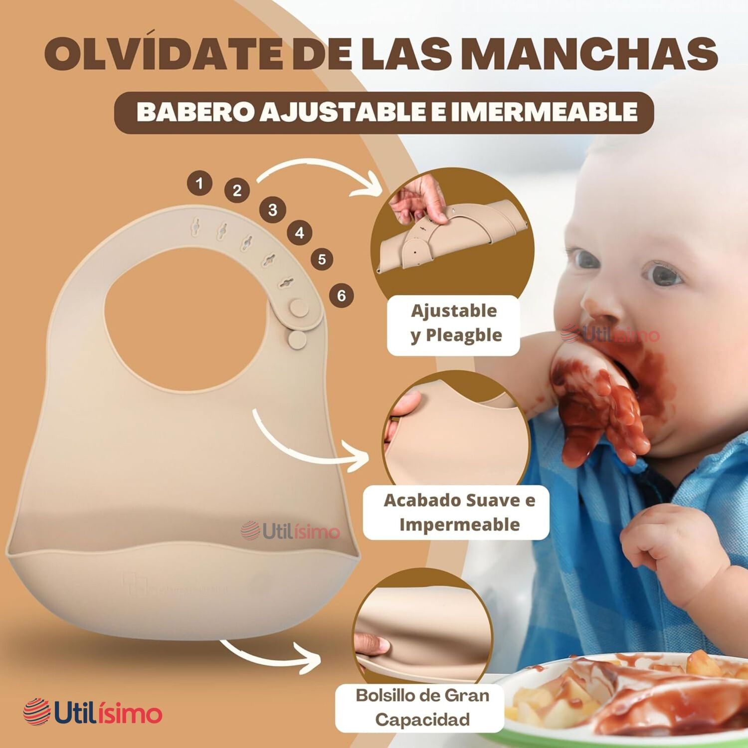 Set De Alimentaci&oacute;n Beb&eacute; Silicona De Formas 6 Piezas Libre Bpa Color Turquesa image number 7.0