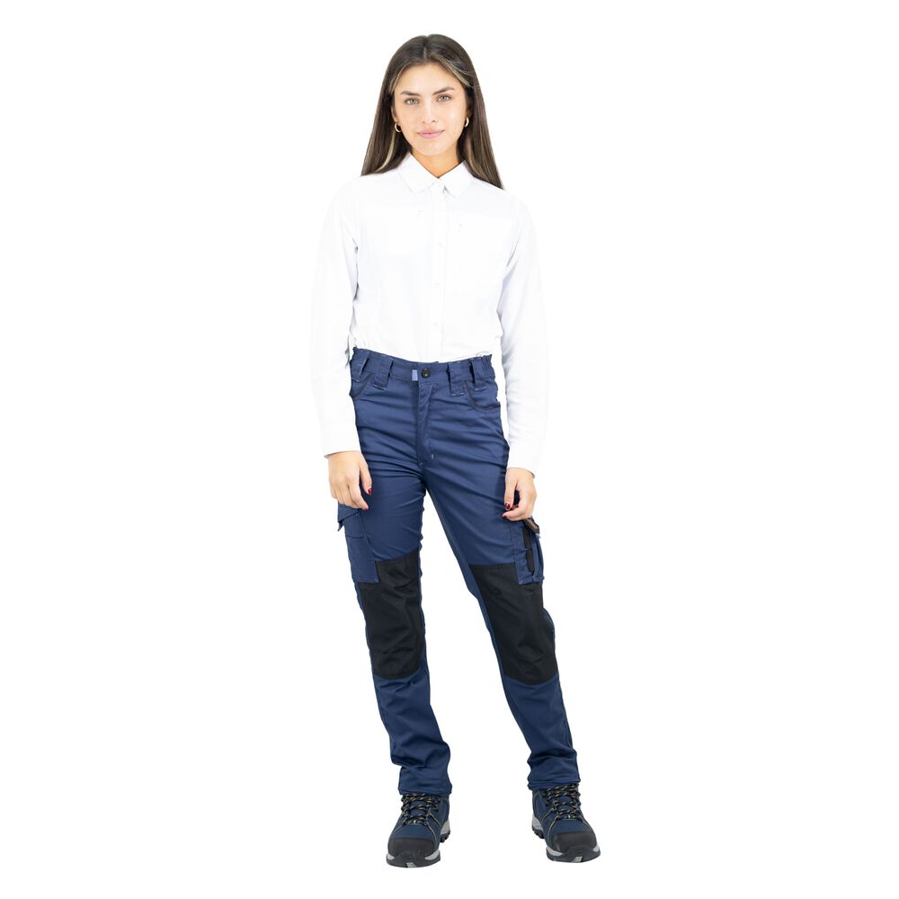 Pantal&oacute;n Cargo Hw Dakota Spandex Mujer Deep Blue image number 4.0