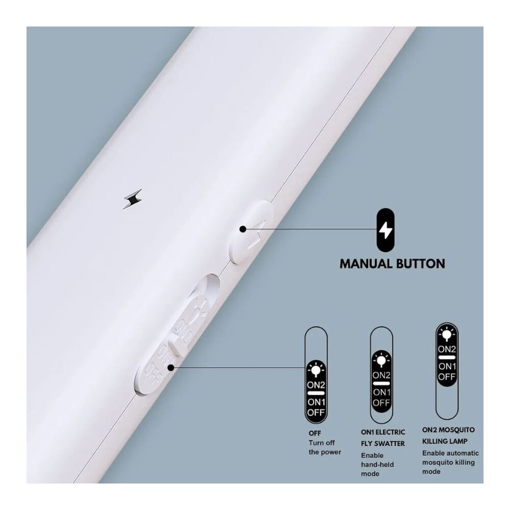 Raqueta El&eacute;ctrica Para Mosquitos 2 En 1 image number 1.0