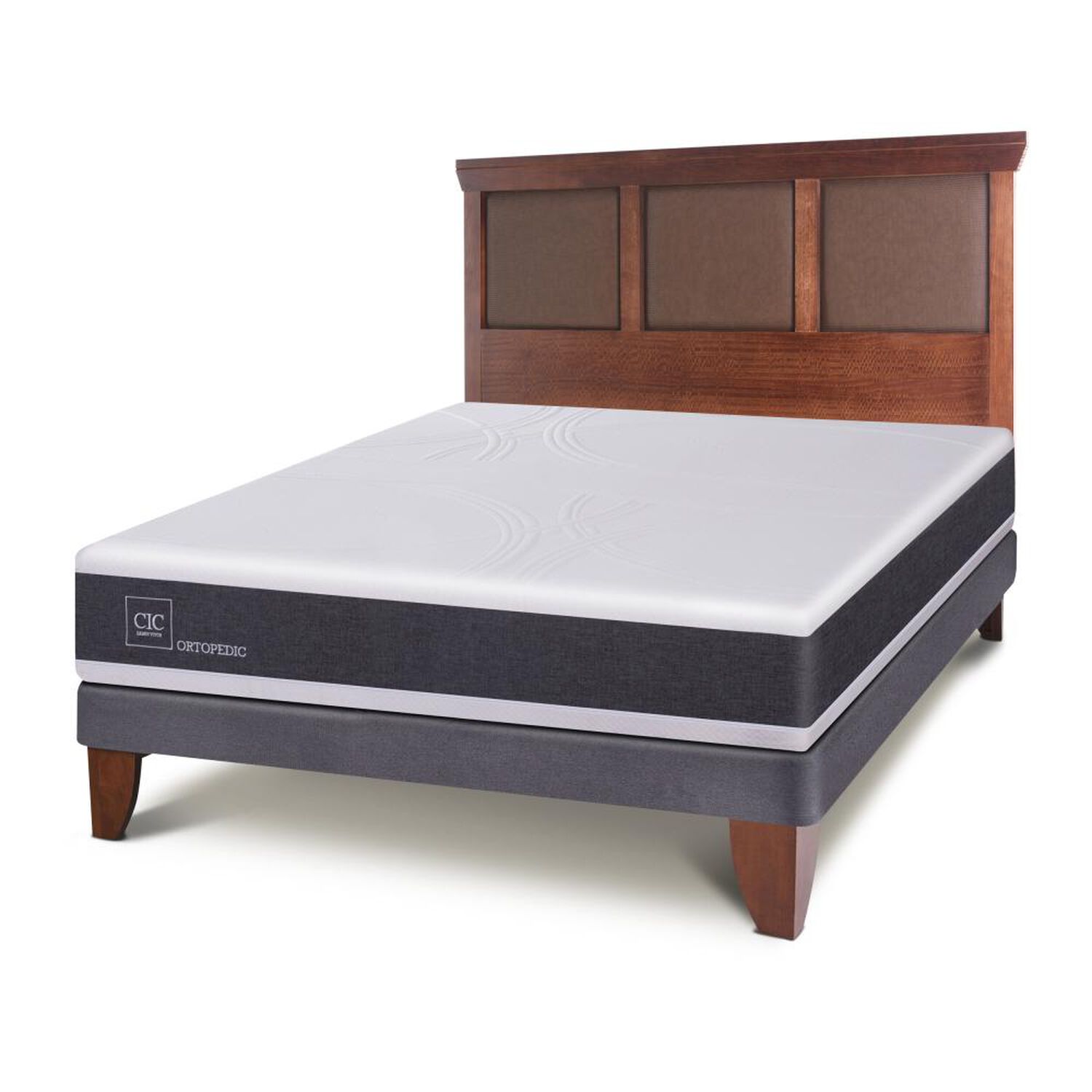 Cama Europea Cic New Ortopedic / 2 Plazas / Base Normal + Respaldo image number 1.0