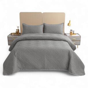 Colcha De 1.5 Plazas Cobertor Para Cama 180cm X 230cm Quilt De Verano Cubrecama Color Gris