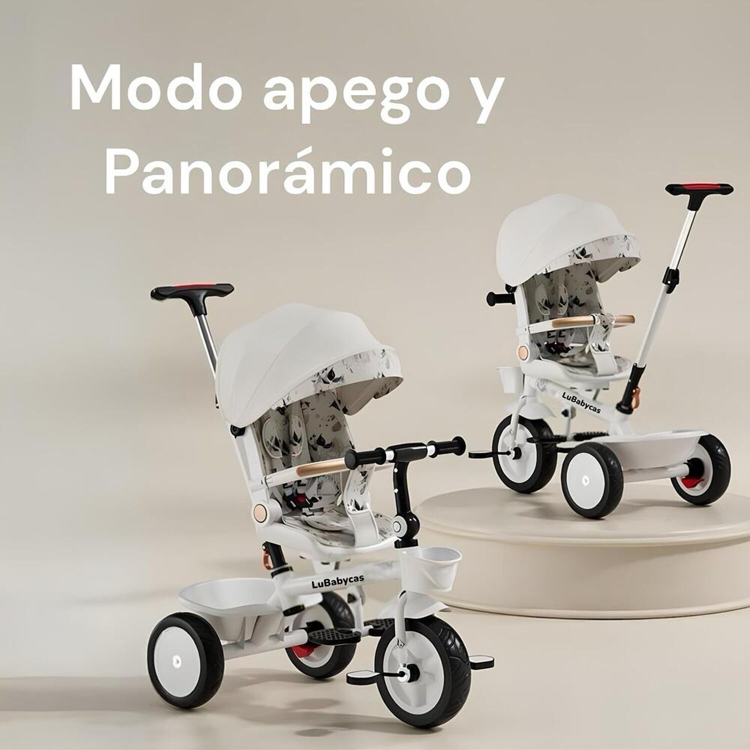 Triciclo Lubabycas 360&deg; Multiposiciones Con Mesita Negro image number 4.0