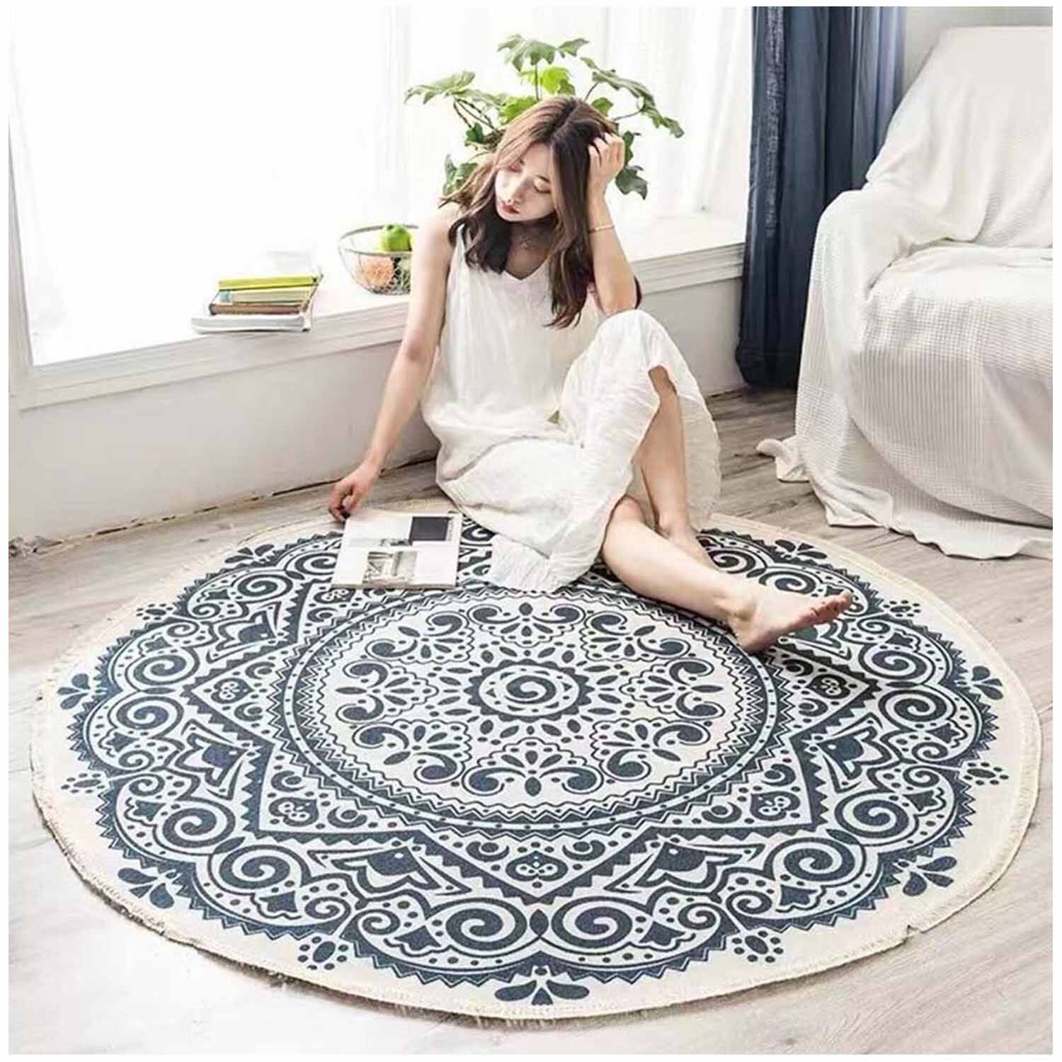 Alfombras Redondas Kilin Lino-algodon 120 Cm Mod02 image number 1.0