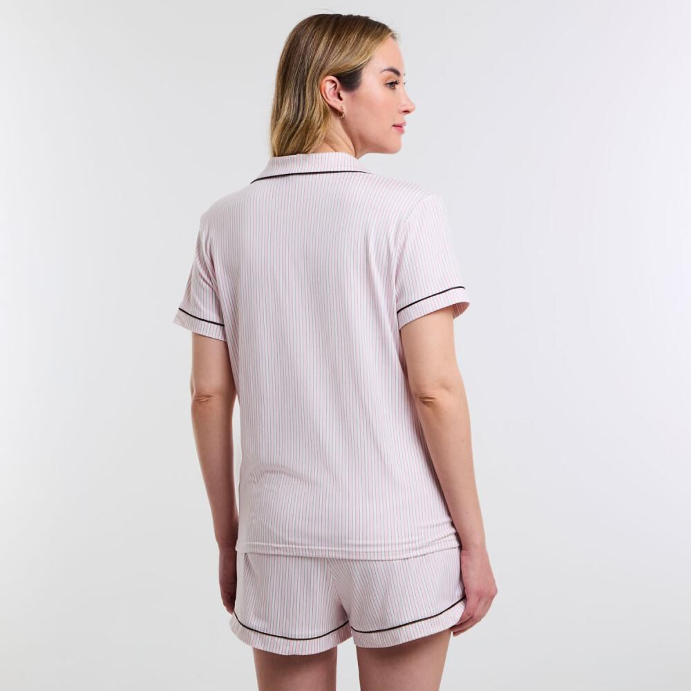 Pijama Camisero Estampado Manga Corta Mujer Geeps image number 3.0