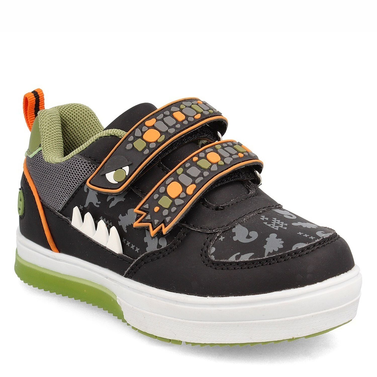 Zapatilla Ni&ntilde;o Bubblegummers Luces Neon Negro-naranja image number 1.0