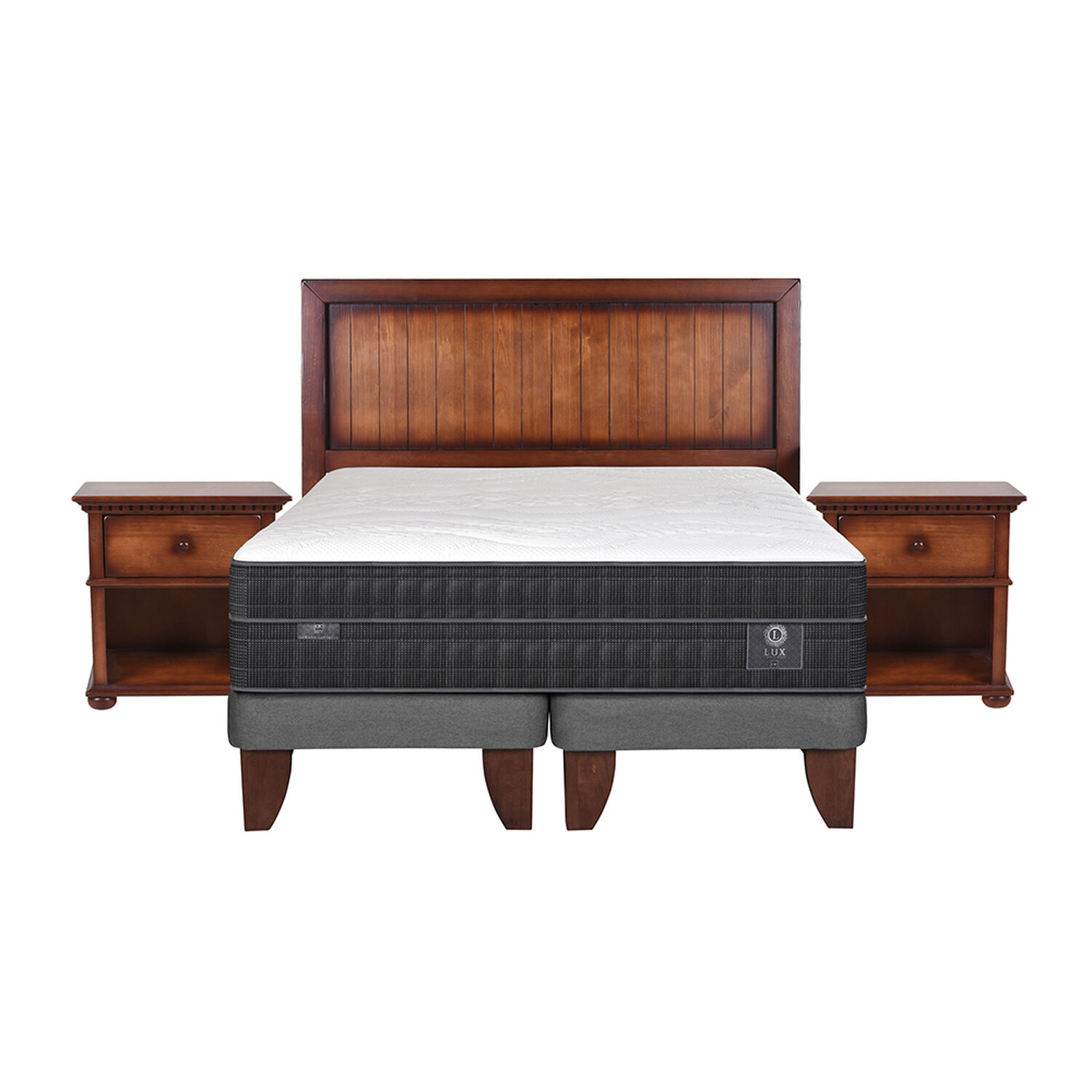 Cama Europea Cic Lux / S&uacute;per King / Base Dividida + Set Maderas image number 1.0