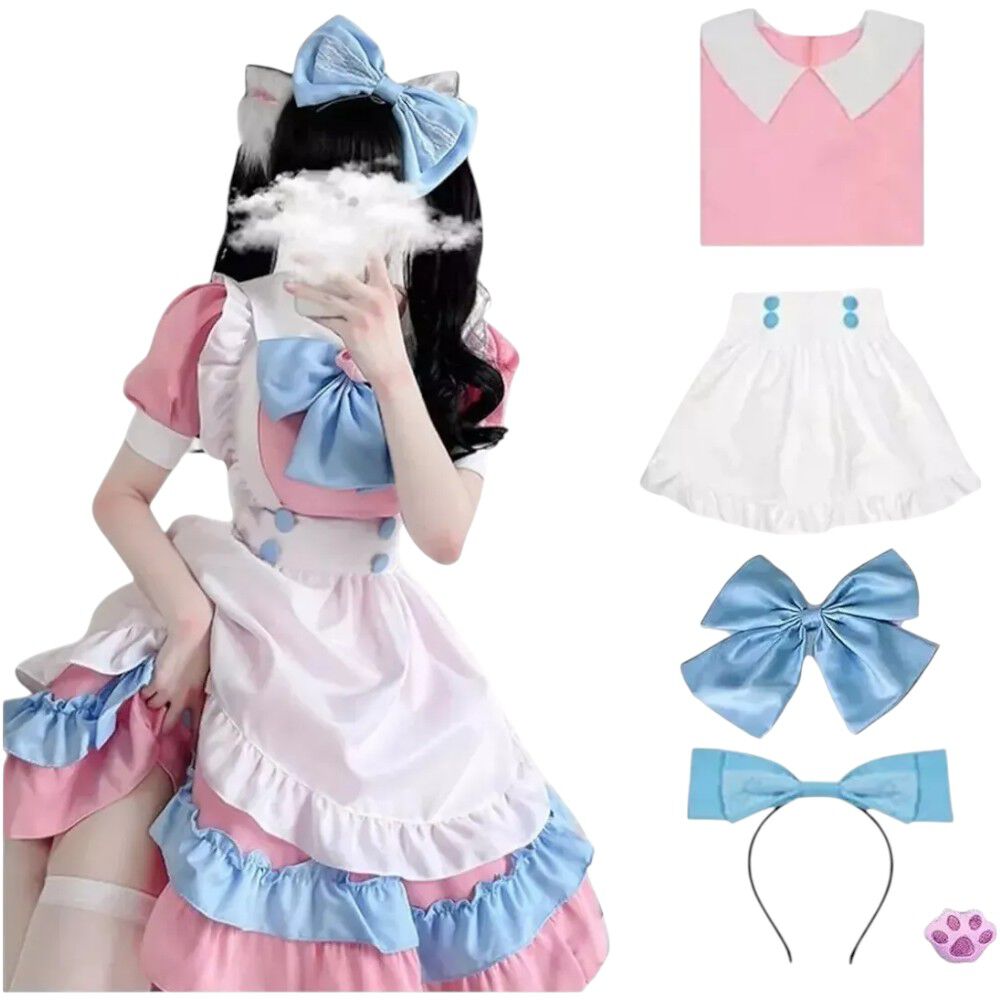 Disfraz Maid Rosado Cosplay Kawaii image number 2.0