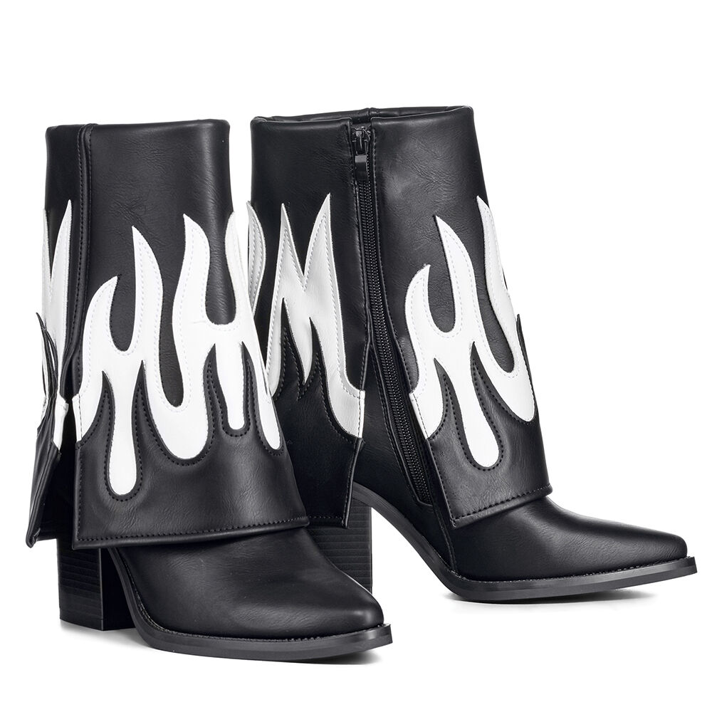 Botas Largas Mujer Eco Cuero De Moda Taco Alto Weide Dh83 image number 5.0