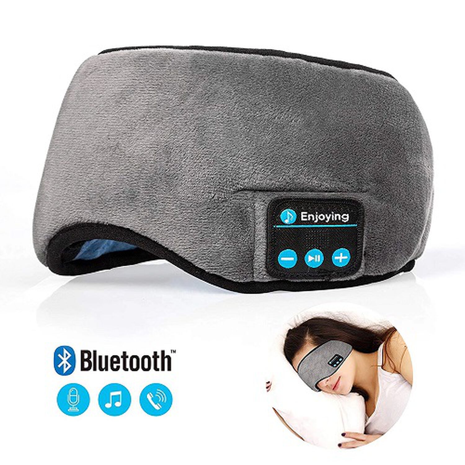 Aud&iacute;fonos Bluetooth Para Dormir Antifaz Mascarilla Diadema Sin Cables Suave Y C&oacute;modo image number 1.0