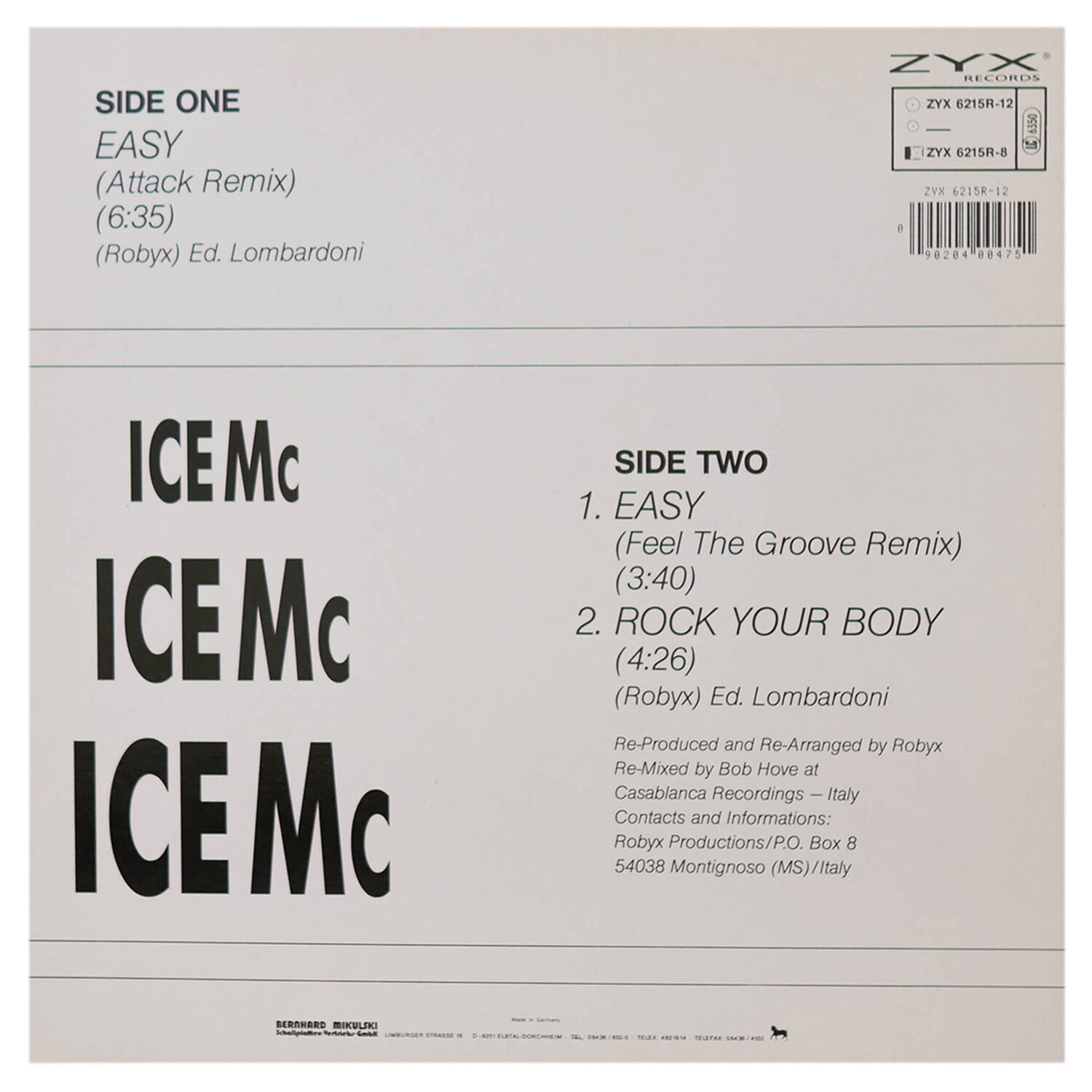 Ice Mc - Easy | 12" Maxi Single Usado image number 1.0