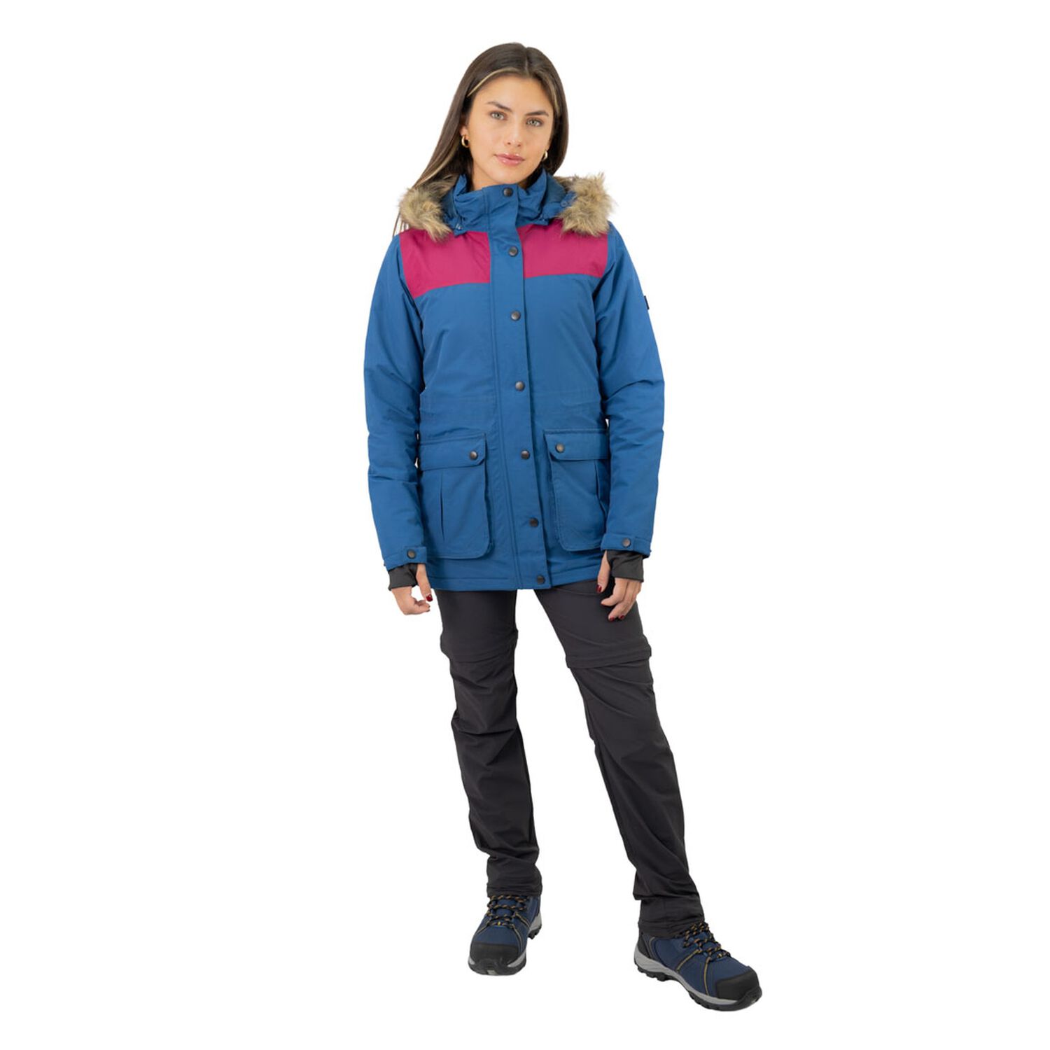 Parka Impermeable Hw Kodiak Mujer Azul image number 5.0