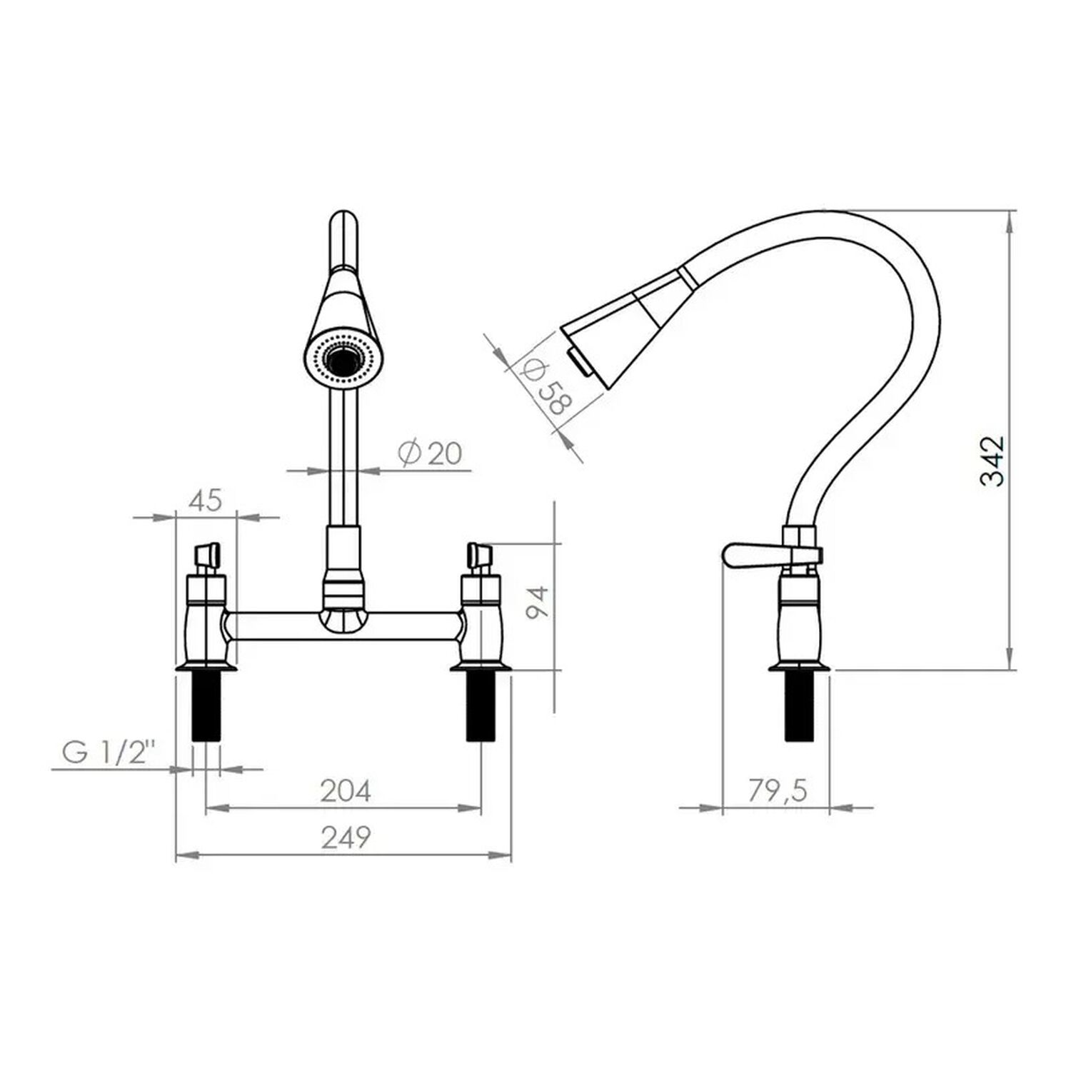 Combinaci&oacute;n Llave Grifo Lavaplatos Cuello Flexible Modelo Biletti Flessi Marca Stretto image number 4.0