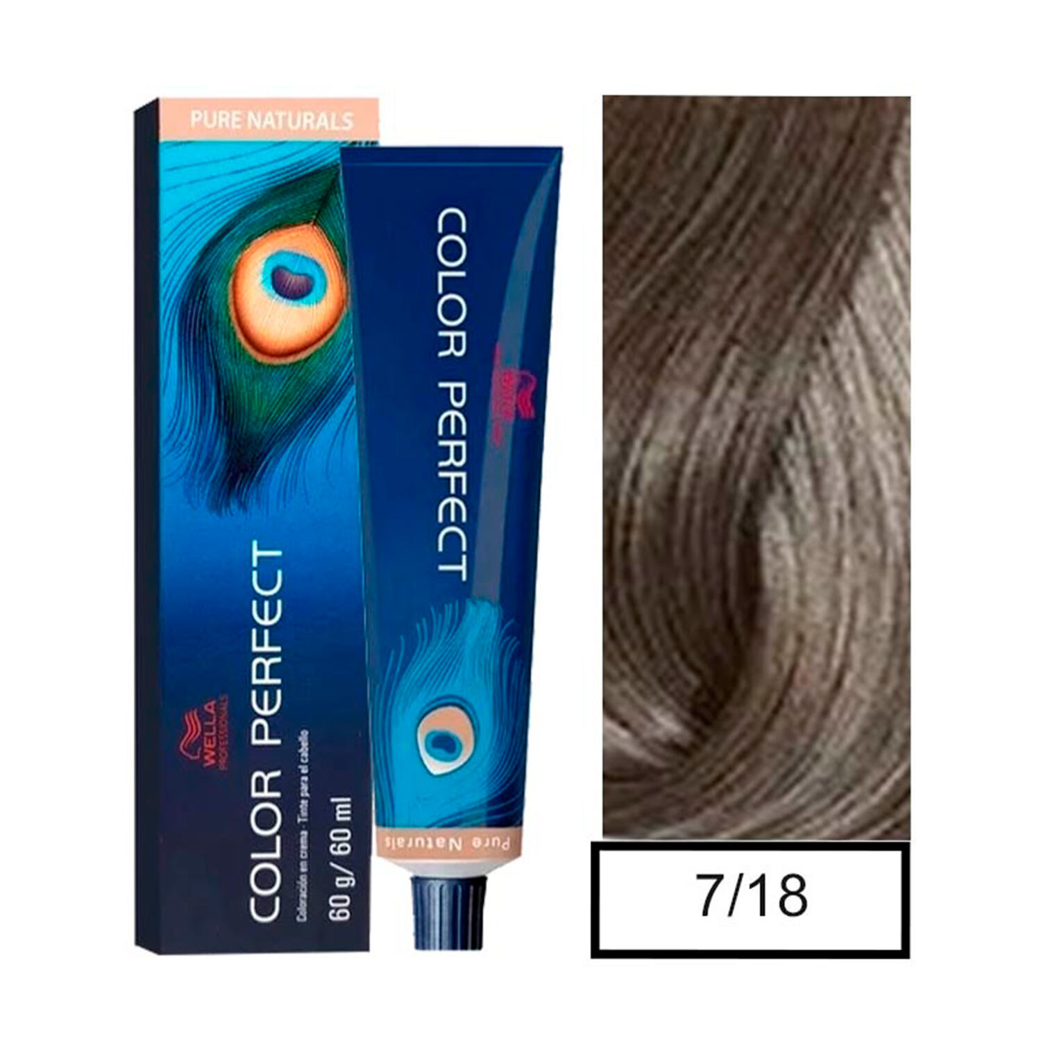 Wella - Tintura Permanente Color Perfect 7/18 Rubio Mediano Ceniza Perla 60gr + Oxidante 20vol 60ml image number 0.0