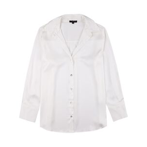 Blusa Lisa Satín Manga Larga Cuello Camisero Mujer Kimera