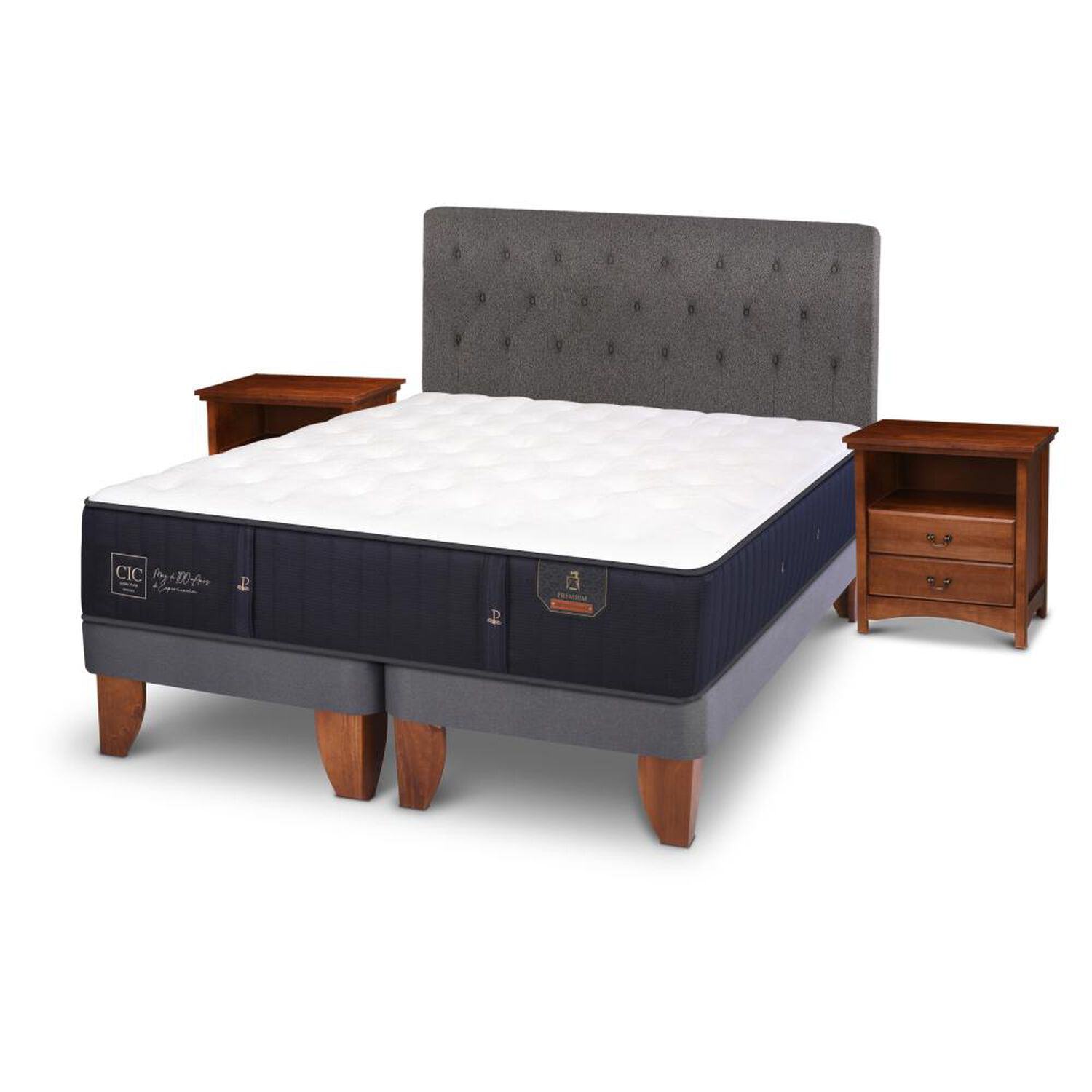 Cama Europea Cic Premium / King / Base Dividida + Set De Maderas image number 3.0