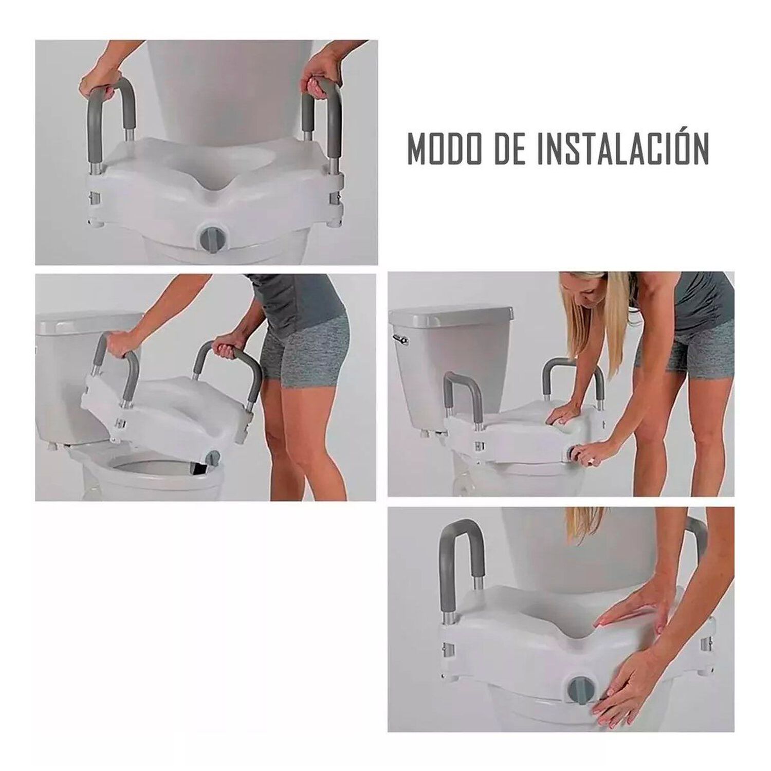 Alza Ba&ntilde;o Wc Elevador De Inodoro Con Apoyabrazos Desmontables Instalaci&oacute;n Sin Herramientas Adulto Mayor 713a image number 2.0