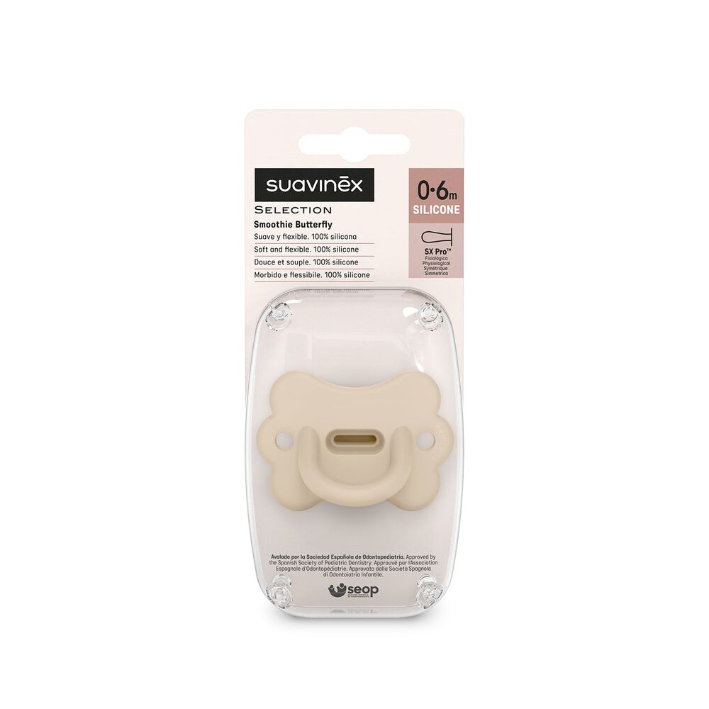 Chupete Todosilicona Fisiológico 0/6m Butterfly Beige image number 2.0
