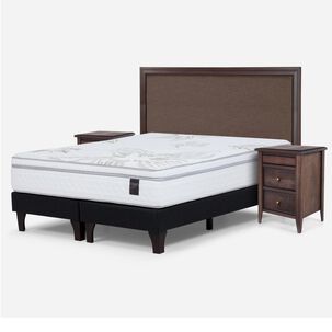 Cama Europea Rosen Art 4 / King / Base Dividida + Set De Maderas