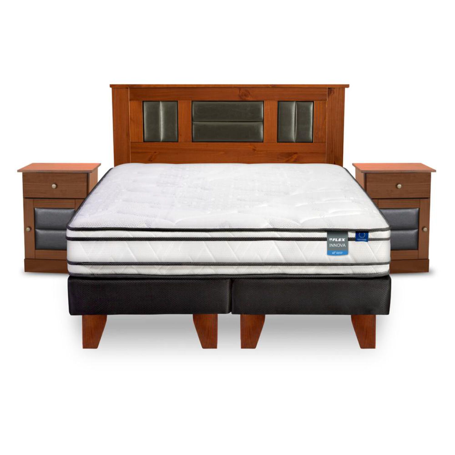 Cama Europea Flex Innova / 2 Plazas / Base Dividida + Set De Maderas image number 1.0