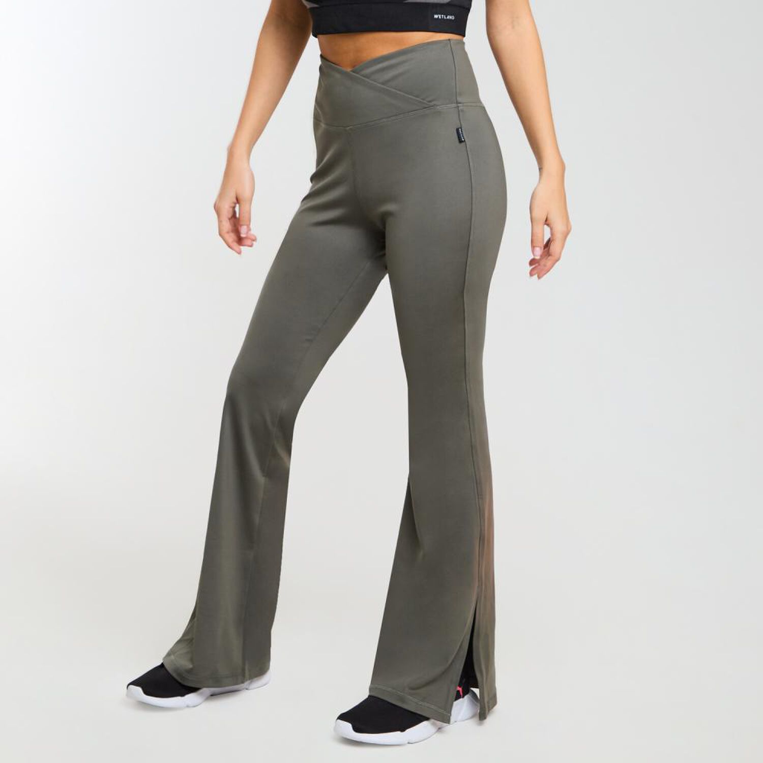Calza Deportiva Tiro Alto Wide Leg Mujer Wetland image number 2.0