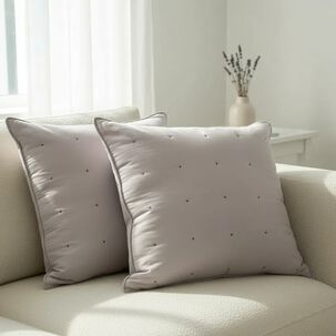 Set De 2 Cojines Bordados 6060 Cm Algod&oacute;n