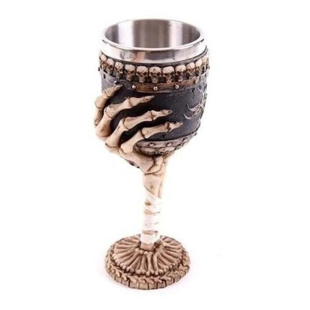 Copa Cáliz Calavera Medieval Halloween Craneo Mano Esqueleto image number 0.0