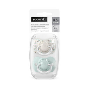 Chupete Sx Pro Fisiol&oacute;gico Silicona 0/6m 2u Birdies Verde