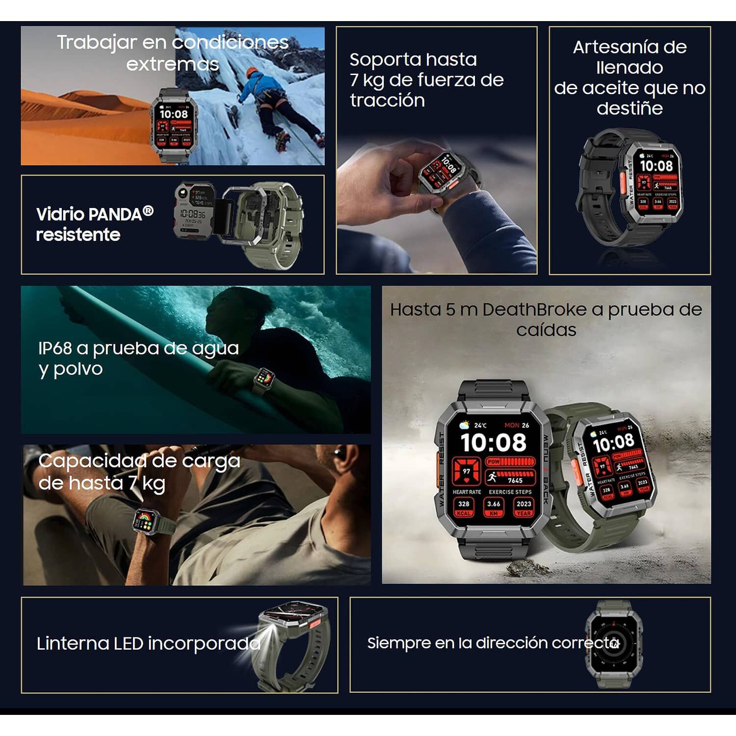 Blackview W60 Resistente Reloj Inteligente Smartwatch Band image number 2.0