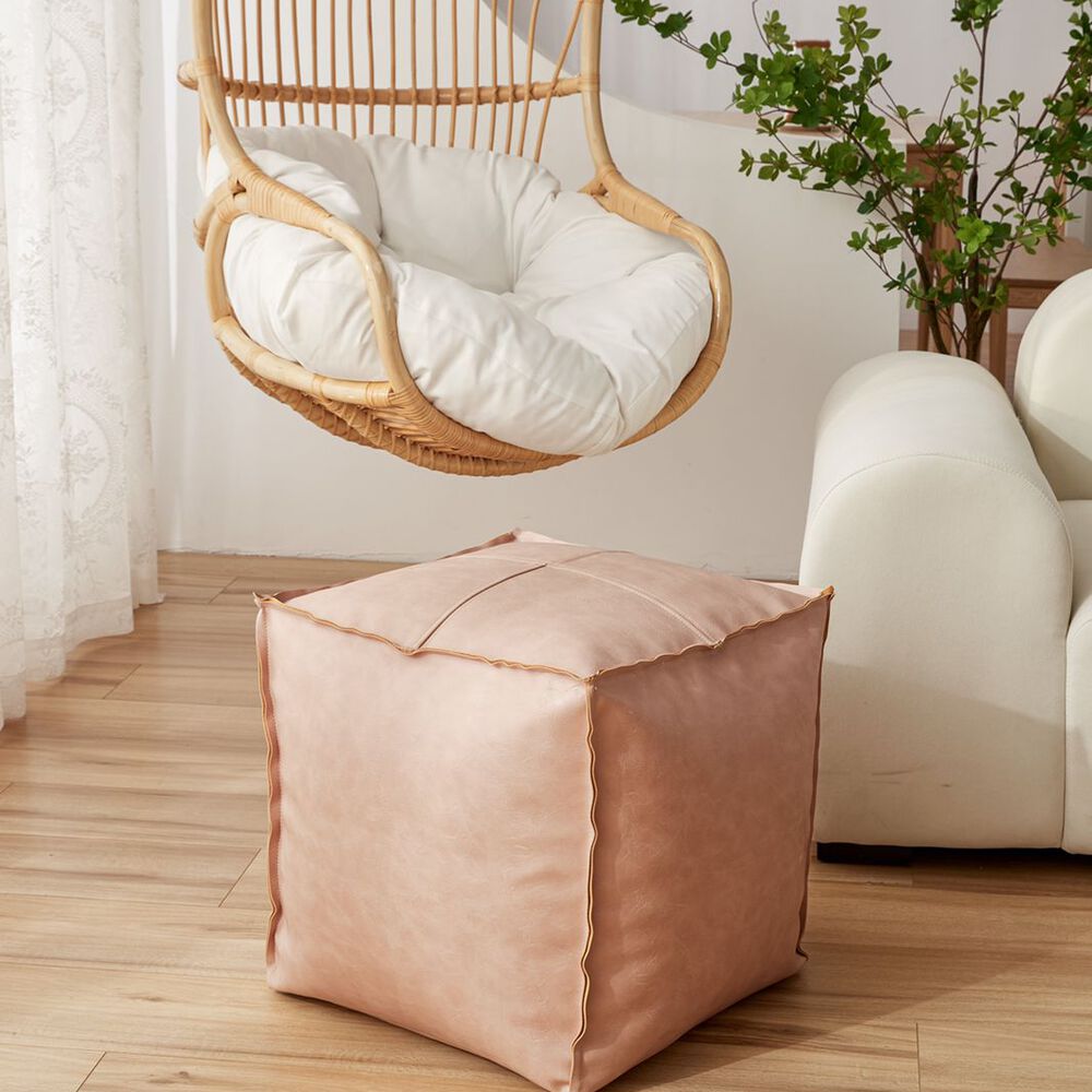 Set De 2 Pouf De Ecocuero Cuadrado 45x45cm image number 3.0