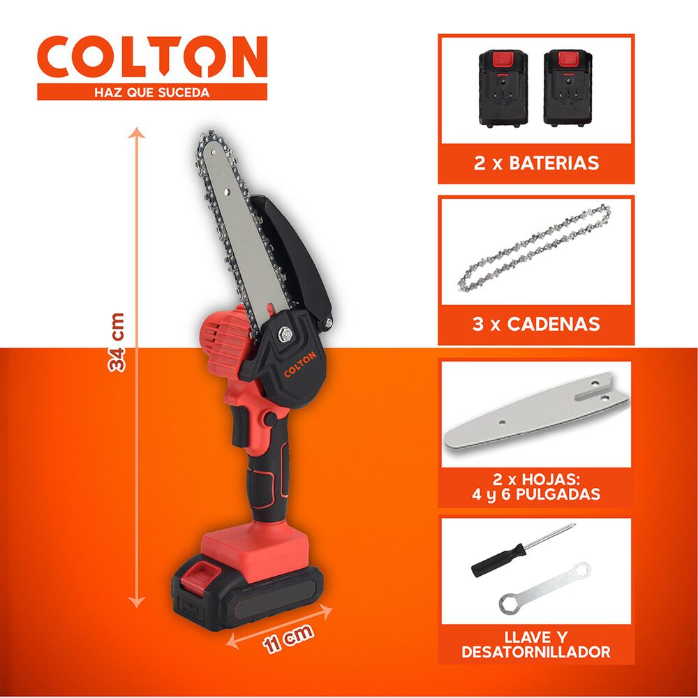 Sierra El&eacute;ctrica Colton 6 Pulgadas + 2 Bater&iacute;as image number 3.0