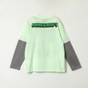 Polera Manga Larga Ni&ntilde;o Doble Manga Minecraft