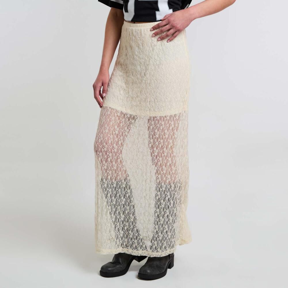 Falda Larga Encaje Tiro Medio Mujer Rolly Go image number 2.0