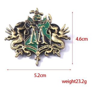 Pin Met&aacute;lico Escudo De La Familia Malfoy Harry P
